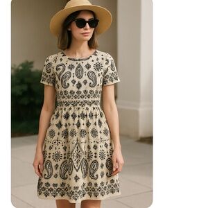 Sea New York Embroidered Eyelet Babydoll Mini Dress